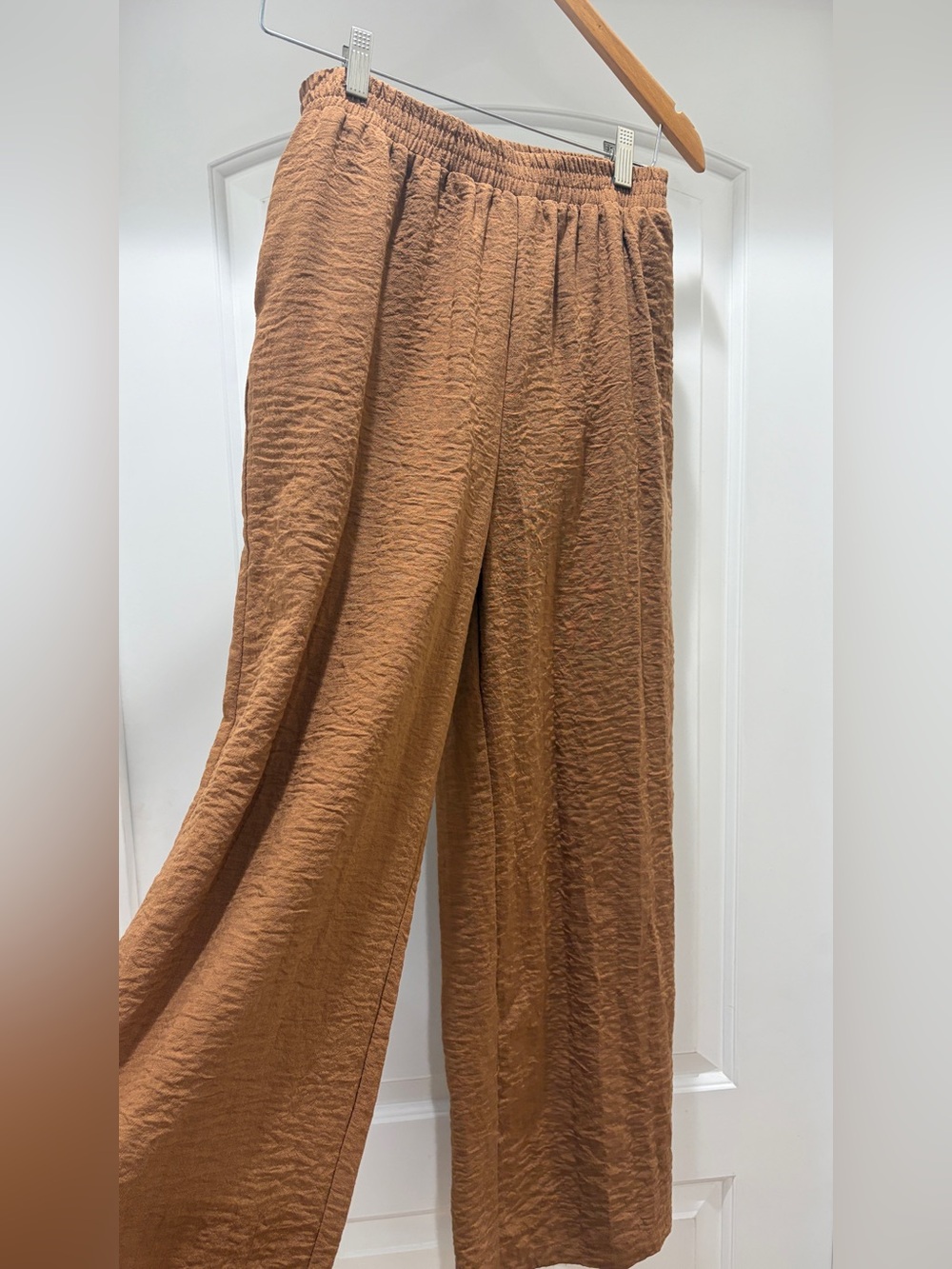 Stitch and feather brown/cooper linen pant